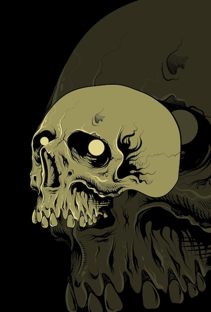 Schädel-Vektor-Illustration Handzeichnung