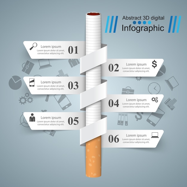 Schädliches zigarettengeschäft infographics.