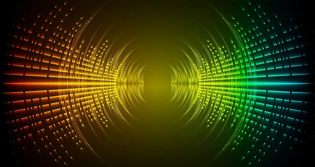 Vektor schallwellen, die dunkle helle musik abstrakte technologie oszillieren