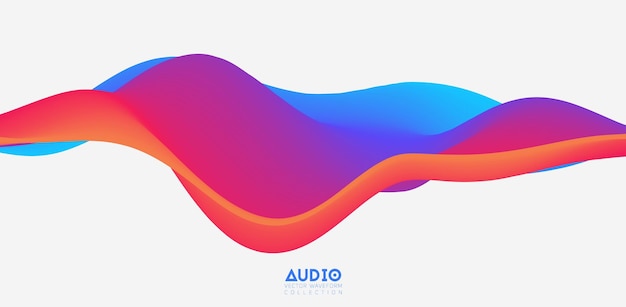 Schallwellen-visualisierung 3d-farbige solide wellenform sprachbeispielmuster