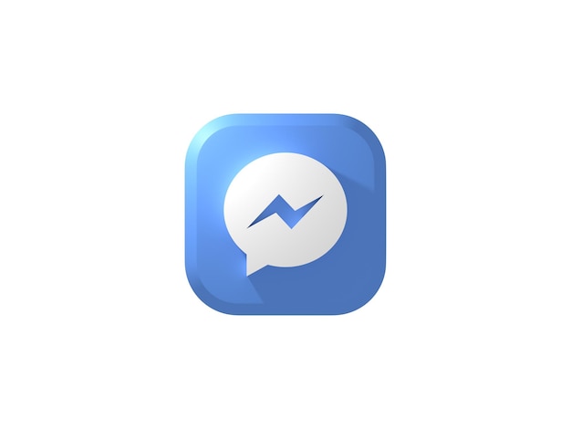 Schaltfläche 3D-Symbol Facebook Meta Messenger