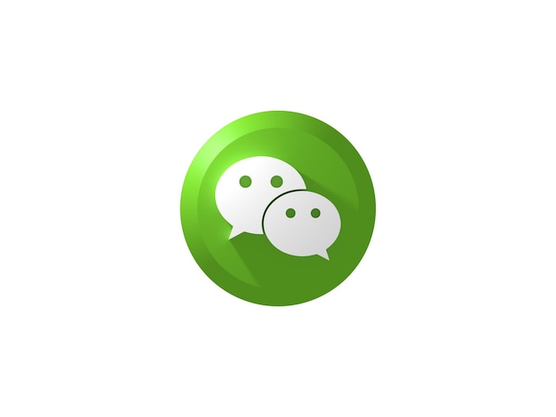 Vektor schaltfläche 3d-symbol wechat