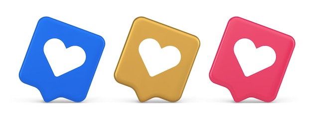 Schaltfläche für die mobile Schnittstelle der Dating-Anwendung mit 3D-Symbol für die Kommunikation in sozialen Netzwerken