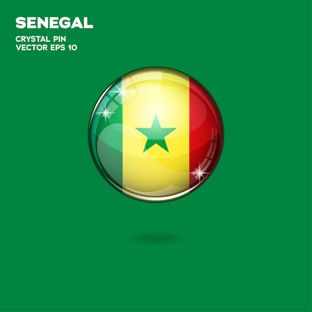 Schaltflächen der senegal-flagge 3d