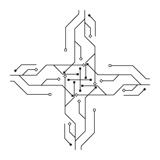 Schaltungslogo-schablonenvektorikonen-illustrationsdesign