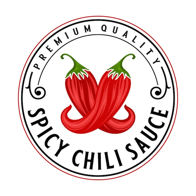 Scharfes rotes Chili-Logo-Design, scharfes Chili-Konzept für scharfes Essen, Restaurant-Sauce, Naturprodukt la