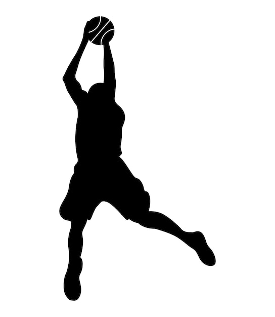 Vektor schattenbildvektorillustration des basketball-spielers