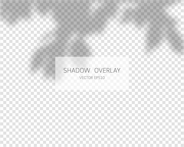 Schattenüberlagerungseffekt. Natürliche Schatten lokalisiert auf transparentem Hintergrund. Illustration.