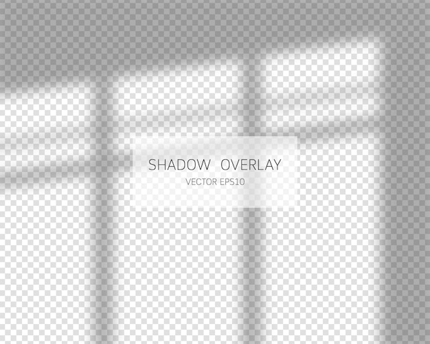 Schattenüberlagerungseffekt. Natürliche Schatten von Fenster isolierte Illustration.
