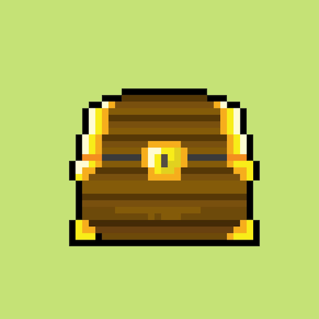 Schatzkiste im Pixel-Art-Stil