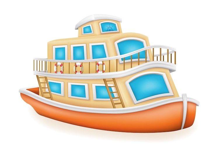 Vektor schaufelraddampfer für flussreise-vektorillustration