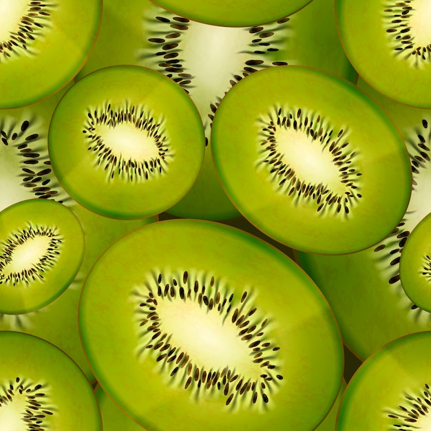 Scheiben der hellen saftigen Kiwi, nahtloses Muster