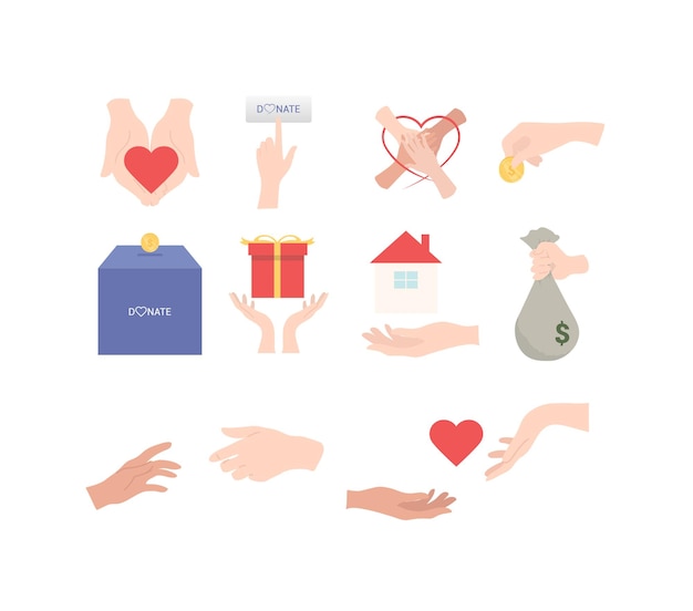 Schenken Sie oder geben Sie ein Illustrationsset
