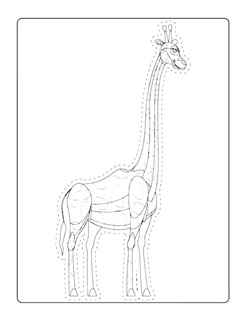 Vektor schere für tiere malerei schwarz-weiß-seite für kinderbücher illustration