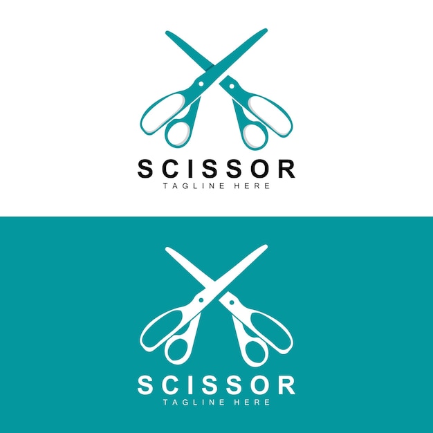 Schere logo design barbershop rasierer vektor babershop schere marke illustration