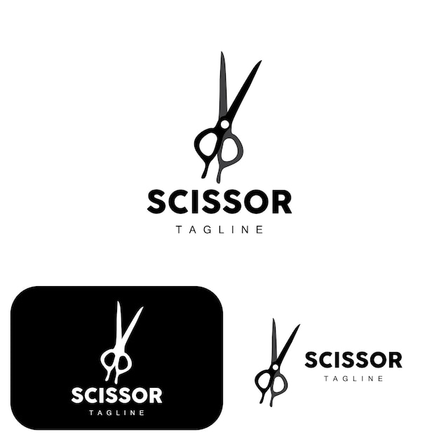 Schere, logo, schneidewerkzeuge, vektor, barbershop, rasiermesser, schere, einfache, design, abbildung, schablone, icon