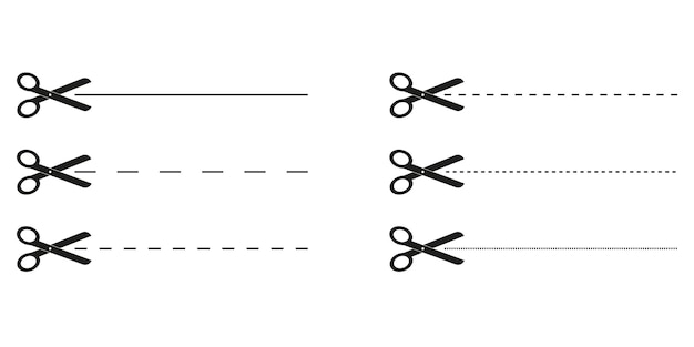 Vektor scherenvektorsymbol schneiden sie entlang gepunkteter linien vektorillustration eps 10