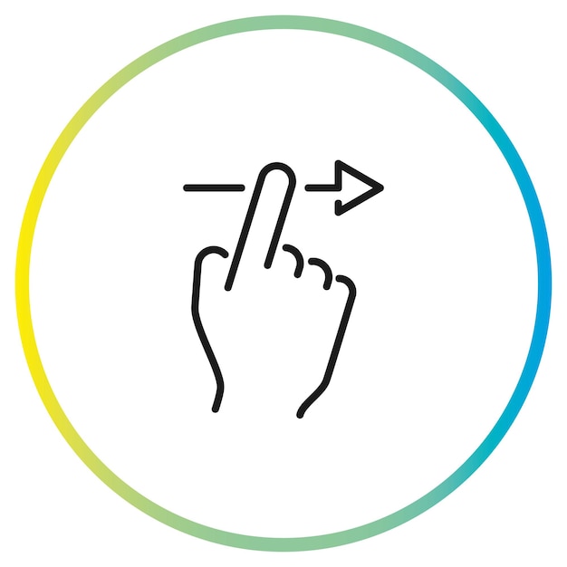 Schieben Sie das Symbol nach rechts, schieben Sie den Finger, öffnen Sie die Telefonaktion, Liniensymbol auf weißem Hintergrund - bearbeitbare Stroke-Vektor-Illustration eps10