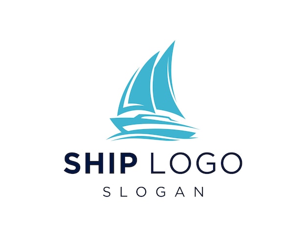 Schiffslogo-design, das mit der corel draw 2018-anwendung mit weißem hintergrund erstellt wurde