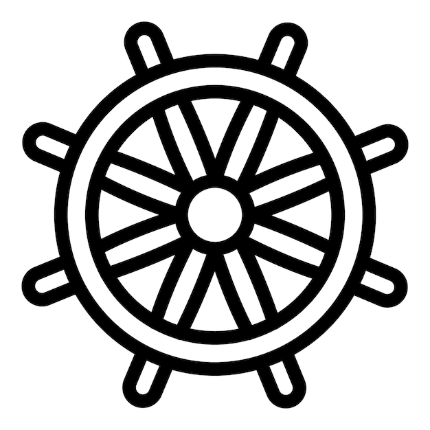 Vektor schiffsrad-symbol umriss des schiffsrad-vektorsymbols für webdesign isoliert auf weißem hintergrund