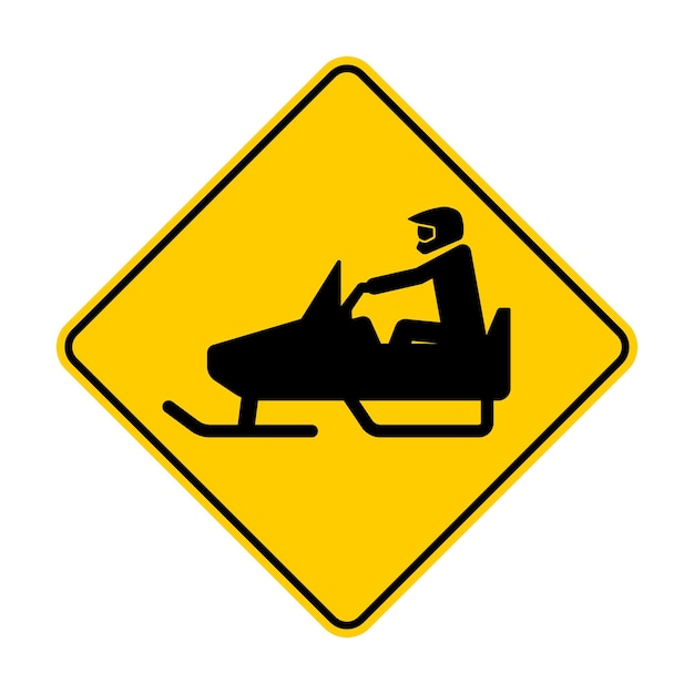 Schild für die Überquerung von Schneemobilen