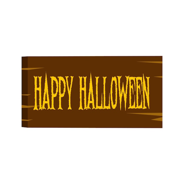 Vektor schild happy halloween-symbol im flachen stil isoliert auf weißem hintergrund
