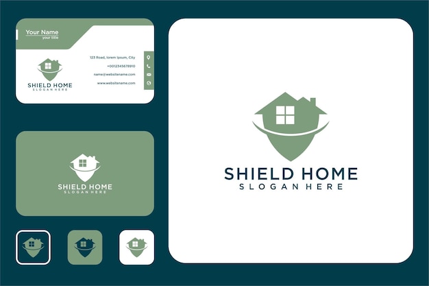 Schild home-logo-design und visitenkarte