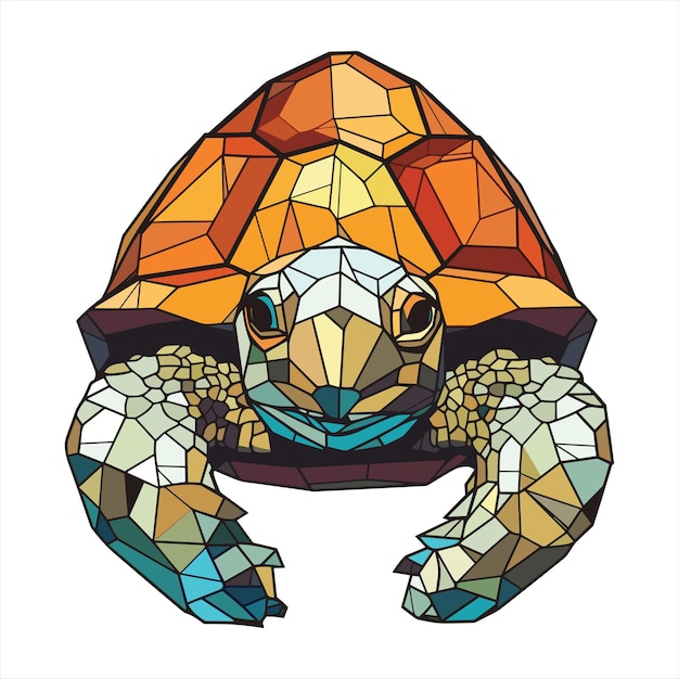 Schildkröte bunte aquarell buntglas cartoon kawaii clipart tier haustier illustration