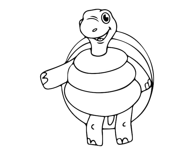 Schildkröte Malseite für Kinder 008 Malbuch