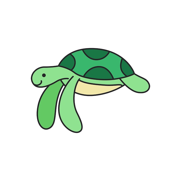 Schildkröten-Symbol Flat-Illustration des Schildkrötens-Vektor-Symbols für das Web-Design