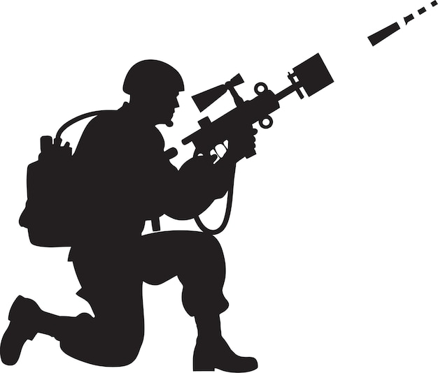 Schlachtfeld blast soldat rakete schießen in black warzone arsenal black vector rakete soldat icon