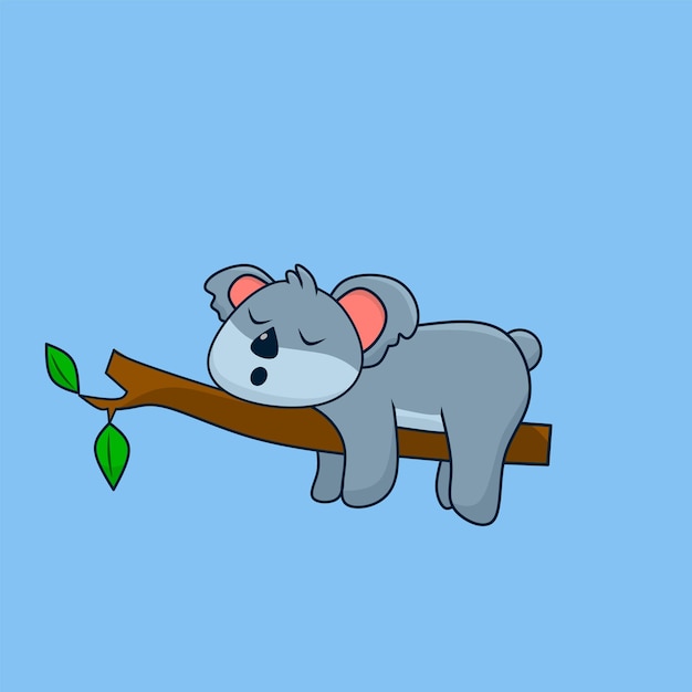 Vektor schlafender koala-cartoon