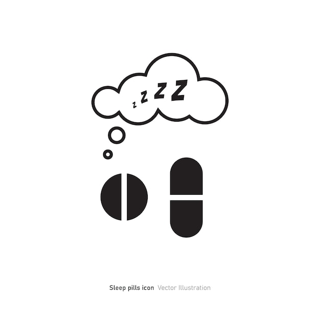 Schlaftabletten-Ikonen-Wolke zzzz Design-Vektor-Illustration