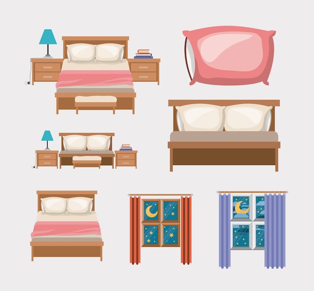 Schlafzimmer und Elemente nach Hause