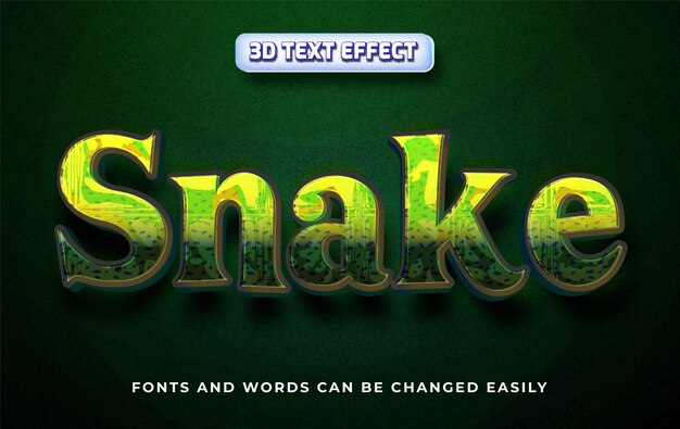 Schlange 3D bearbeitbare Text-Effekt-Stil