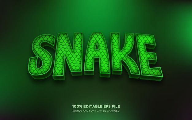 Schlange 3D-bearbeitbare Text-Stil-Effekt