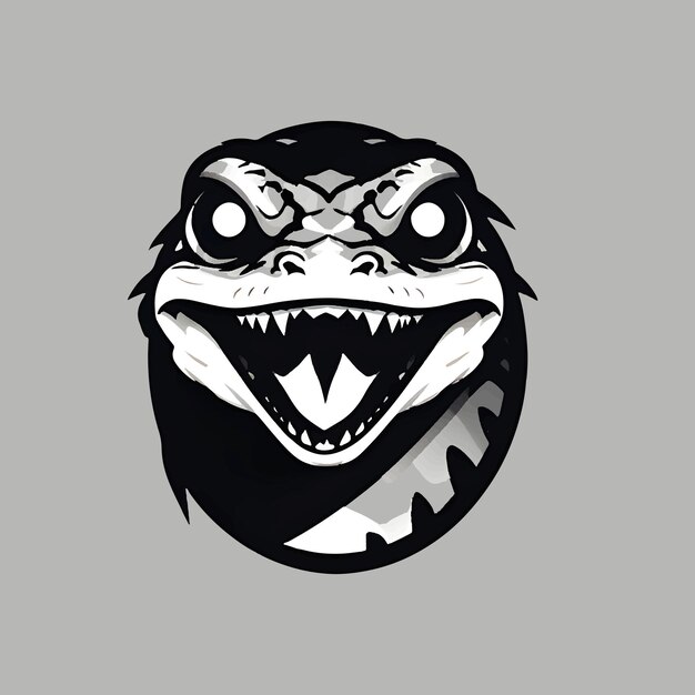Schlangen-Logo-Design im monochromen Stil.