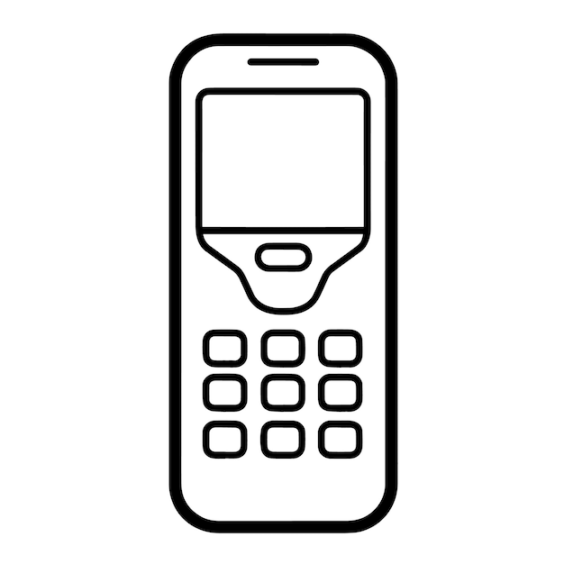 Schlankes Handy-Umriss-Symbol im Vektorformat für Kommunikationsdesigns