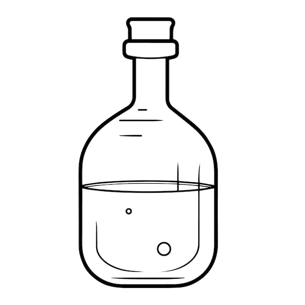 Schlankes Umriss-Symbol einer Arzneimittelflasche im Vektorformat für medizinische Entwürfe