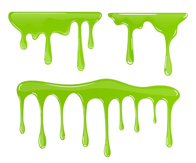 Schleimtropfen. schlamm tropft grüne schleim-set-vektor-illustration