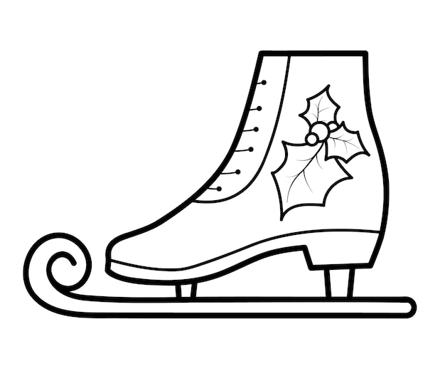 Schlittschuhe illustration zum ausmalen