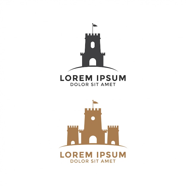 Schloss logo design vorlage vektorelement