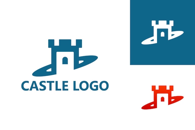 Schloss logo template design vektor, emblem, designkonzept, kreatives symbol, icon