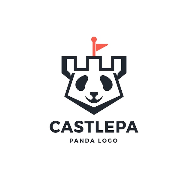 Schloss, panda, logo, vektor, symbol, illustration