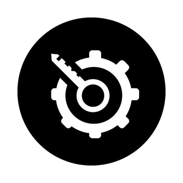 Schlüsselwort-Generator-Symbol Schwarze Vektorgrafiken