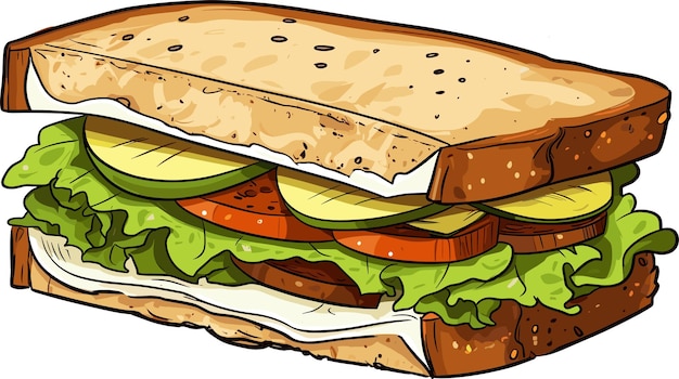 Vektor schmackhafte und köstliche sandwich-vektorillustration