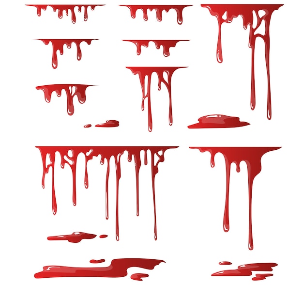 Schmelzende Farbe Tropfvektorsatz-Clipart