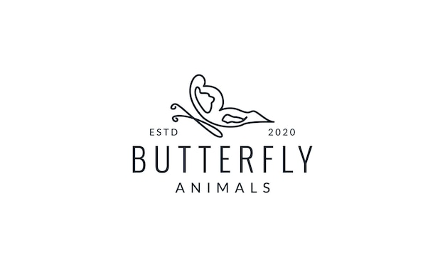 Schmetterling einzigartige linien modernes logo-vektor-illustrationsdesign