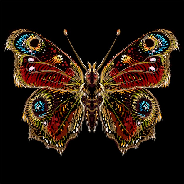 Schmetterling für tattoo oder t-shirt design oder outwear. niedlicher druckartschmetterling.