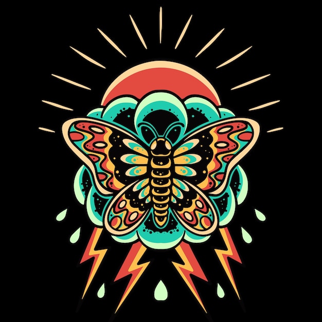 Schmetterling Retro-Stil Illustration